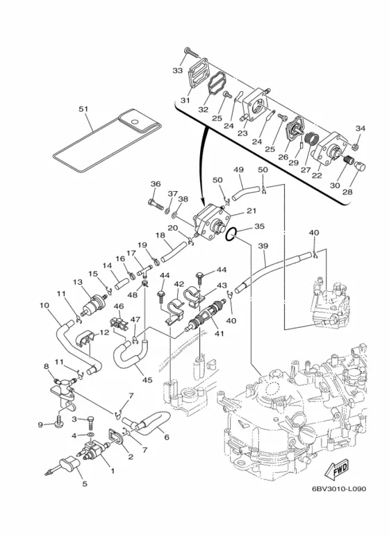 Топливная система 2 для Yamaha F4 MHL