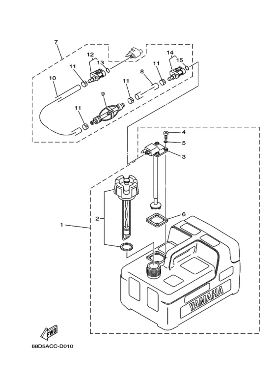 Топливный бак для Yamaha F6 MHS/L