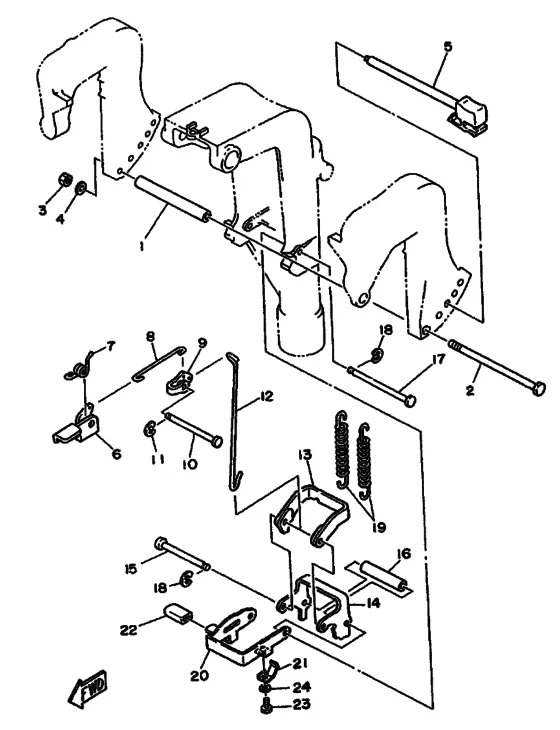 Кронштейн 2 для Yamaha F9.9 M(E)HS/L