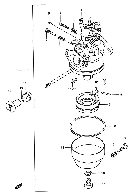 Карбюратор ((DT8)) для Suzuki DT5 S/L