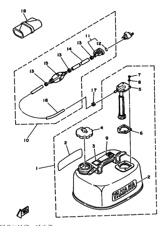 Топливный бак для Yamaha F9.9 M(E)HS/L