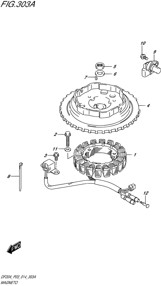 Статор & Ротор ((MANUAL STARTER) (DF9.9B P03)) для Suzuki DF9.9B S/L; RS/L; TS/L