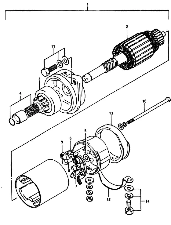 Стартер электрический для Suzuki DT40 WS/L/LL/L2/UL; WRS/L/LL/L2/UL; WKS/L/LL/L2/UL; WKRS/L/LL/L2/UL
