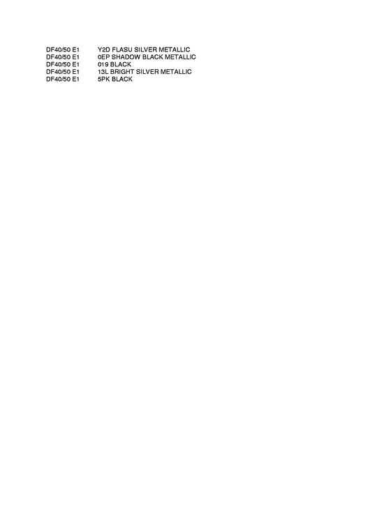 Расшифровка цвета для Suzuki DF50 (W)QHS/L; (W)TS/L