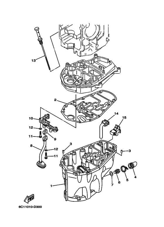 Масляный поддон для Yamaha F60 E(T/H)L/X