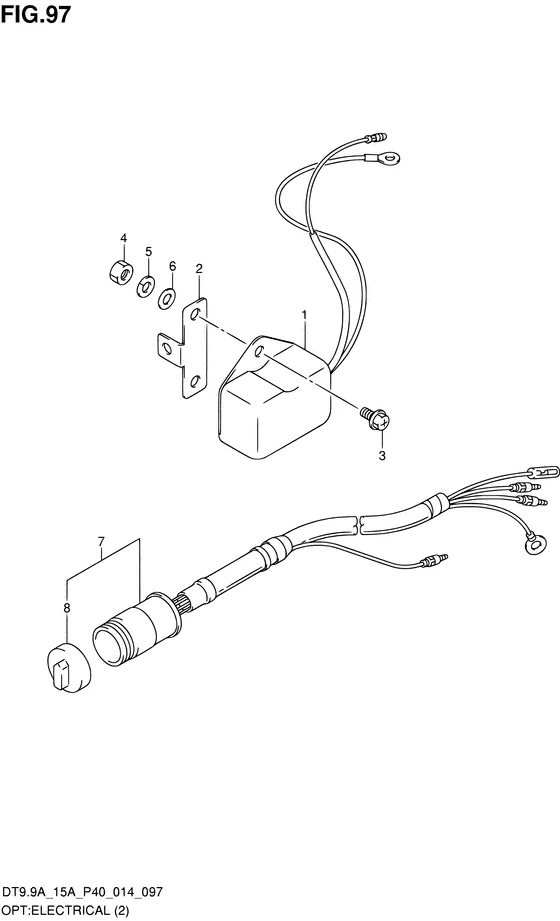 Опция: электрооборудование ((2)) для Suzuki DT9.9A S/L; KS/L