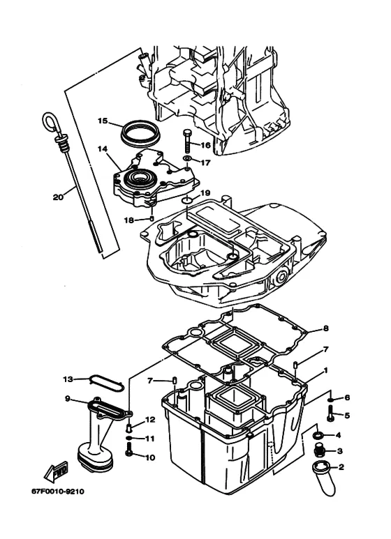 Масляный поддон для Yamaha F80 ETL/X
