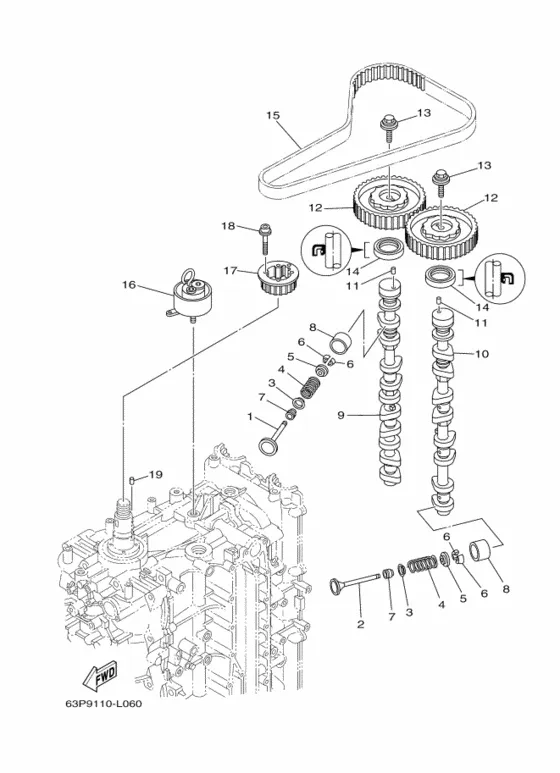 Клапан для Yamaha F150 ETL/X