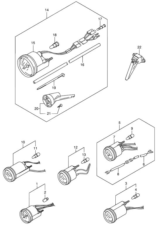 Опция: счетчик (NOTE : REFER TO FIG.47A(H- 4) FOR MODEL:05~07) для Suzuki DF25 S/L; RS/L; QS/L; TS/L