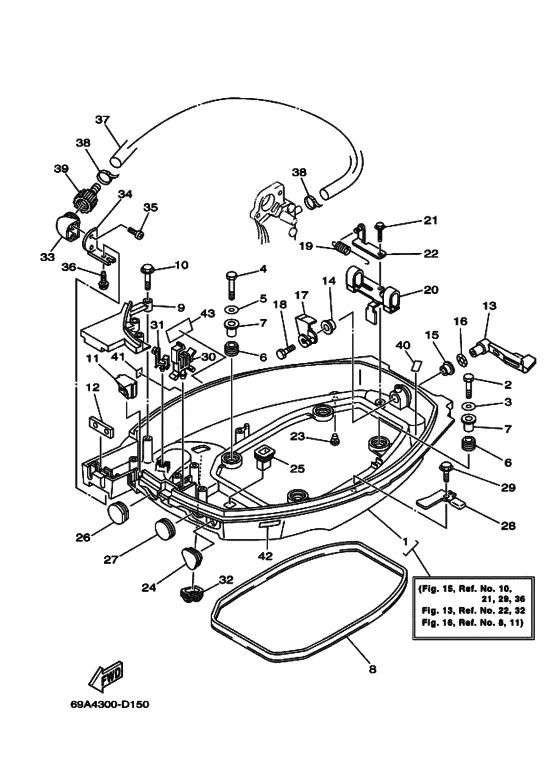 Поддон для Yamaha F15 E(H)PS/L