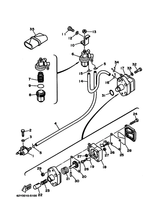 Топливный демпфер для Yamaha F50 E(D/T/H)L/X