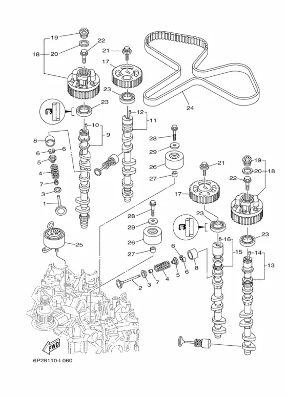 Клапан для Yamaha F225 ETL