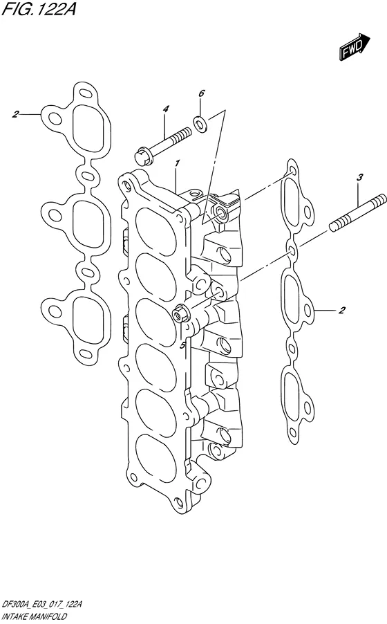 Всасывающий коллектор для Suzuki DF250A PX/XX