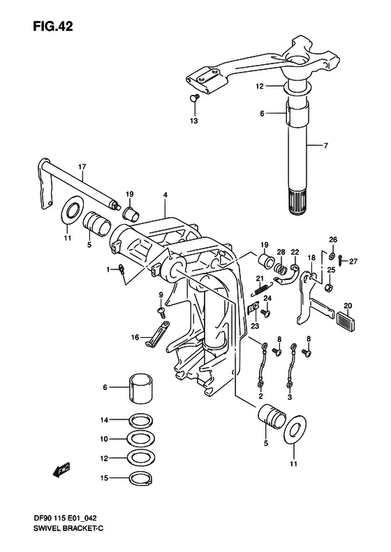 Поворотный кронштейн для Suzuki DF100 TL/X