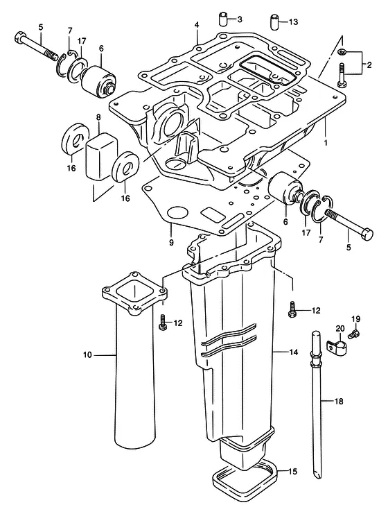 Кронштейн двигателя (NOTE : COLOR : 0ED (GRAY) REFER TO FIG.57(I-10) FOR WT,WQ,WHQ,MQ ~MODEL:94) для Suzuki DT75 L/UL