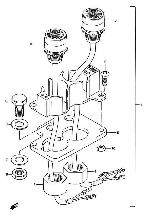 Опция: переключатель системы гидроподъема ((DT55C/65C)) для Suzuki DT55 S/L/LL