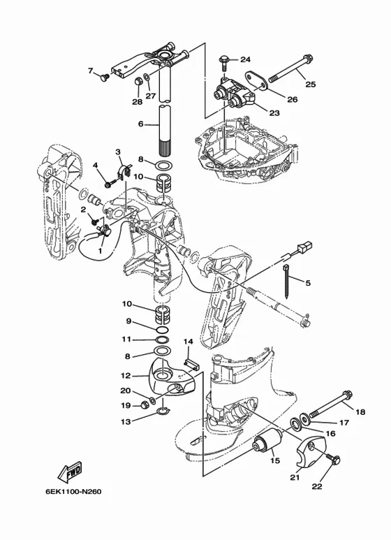 Кронштейн 2 для Yamaha F115 ETL