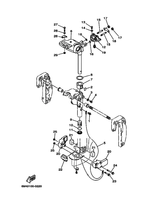 Кронштейн 2 для Yamaha F15 E(H)PS/L
