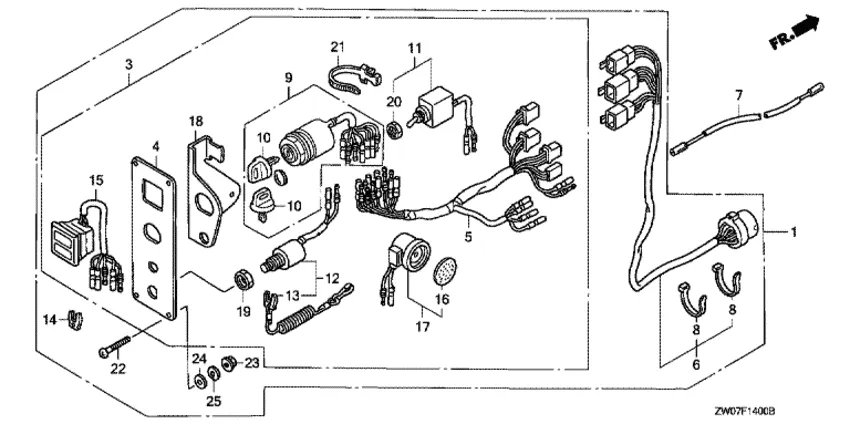 Контрольная панель для Honda 75