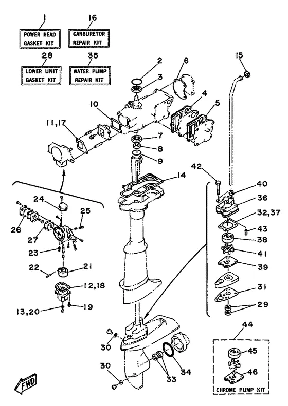 Ремонтный комплект для Yamaha 5 MHS/L