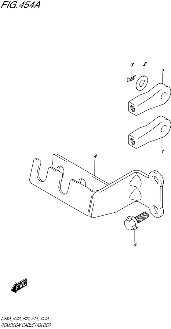 Держатель троса пульта ду ((DF8AR P01)) для Suzuki DF8A S/L; RS/L