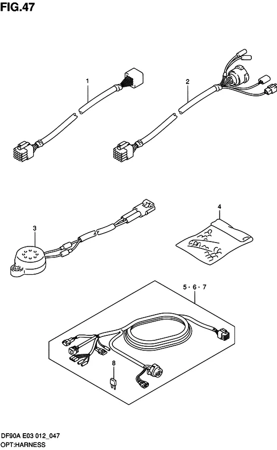 Опция: жгут проводов для Suzuki DF80A T(H)L/X