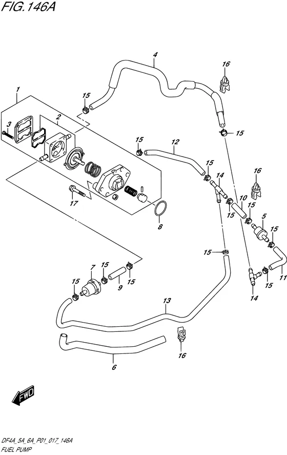 Топливный насос ((DF4A P01)) для Suzuki DF6A S/L