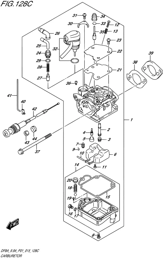 Карбюратор ((DF9.9A P01)) для Suzuki DF9.9A S/L; ARS/L