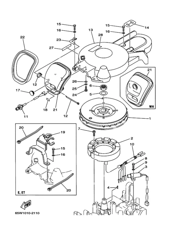 Генератор для Yamaha F25 M(E/H/T)S/L