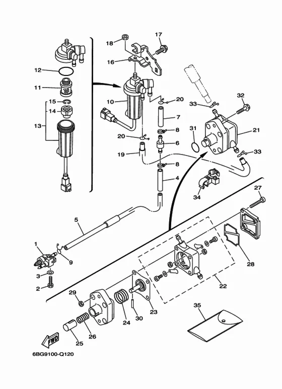 Топливная система для Yamaha F30 E(H/D/T)S/L/X