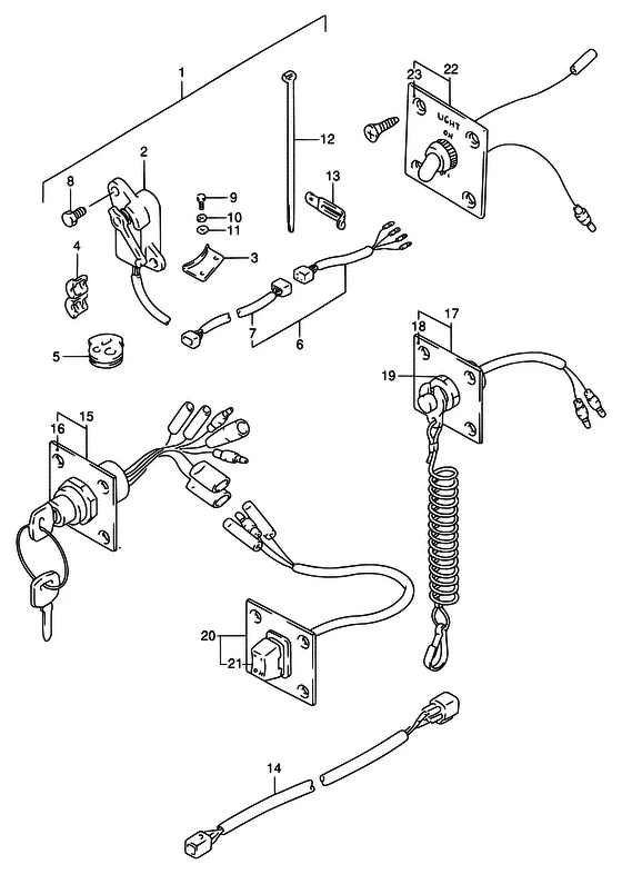 Опция: панельный выключатель для Suzuki DT65 S/L/LL