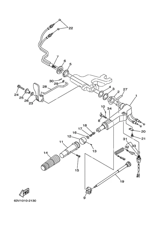 Рулевой механизм для Yamaha 9.9 MHS/L