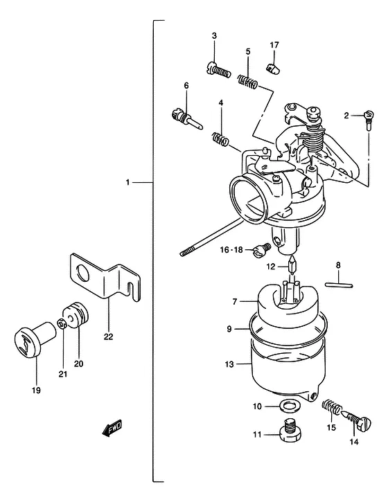 Карбюратор ((DT5/DT6); NOTE : REFER TO FIG.11(C-4) FOR DT8) для Suzuki DT5 S/L
