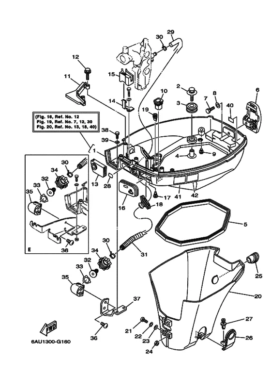 Нижний капот для Yamaha F9.9 E/MHS/L