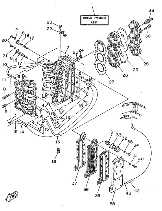 Цилиндр и картер для Yamaha 50 ETOS/L