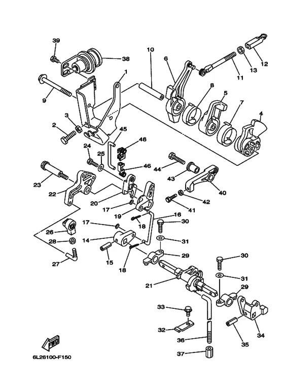 Блок управления в сборе для Yamaha 25 MHOS/L