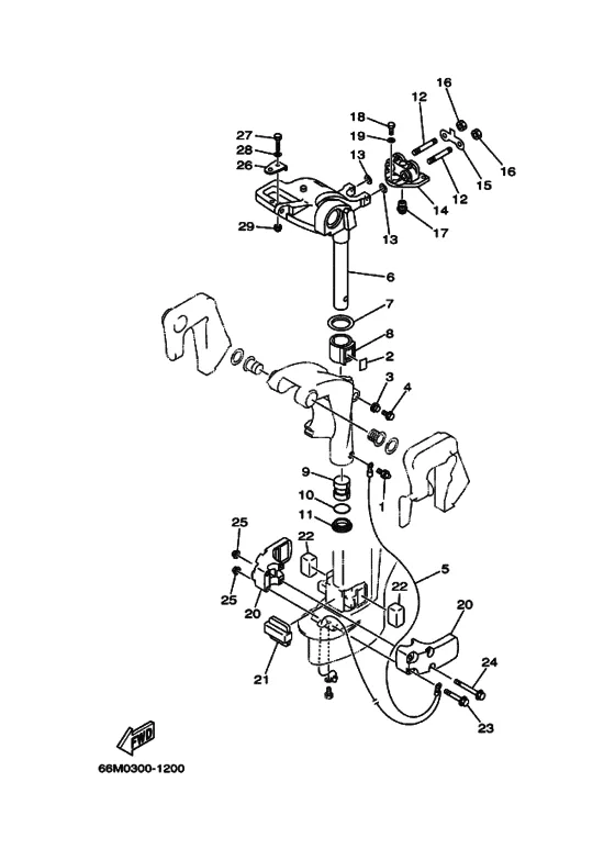 Кронштейн 2 для Yamaha F9.9 M(E)HS/L