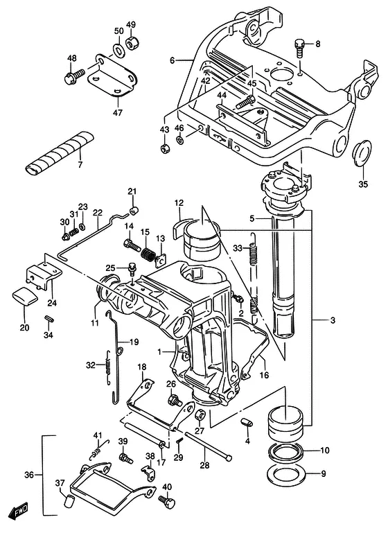 Поворотный кронштейн для Suzuki DT25 KL