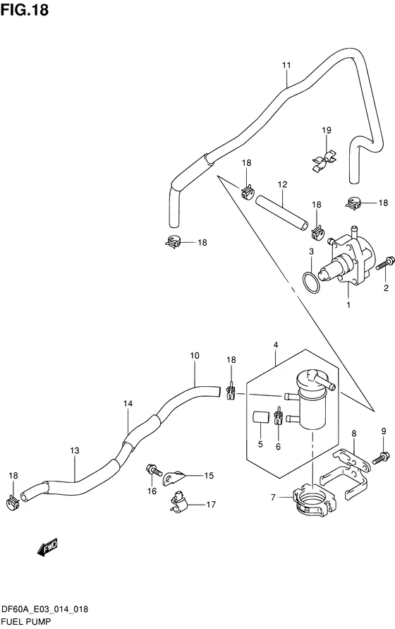 Топливный насос для Suzuki DF40A TS/L