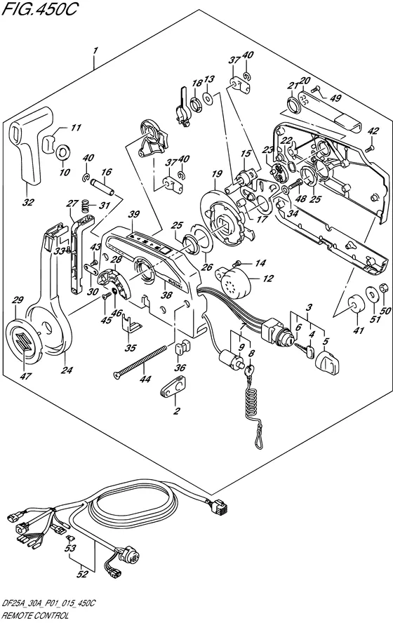 Дистанционное управление ((DF30AR P01)) для Suzuki DF25A S/L; RS/L; TS/L; THS/L
