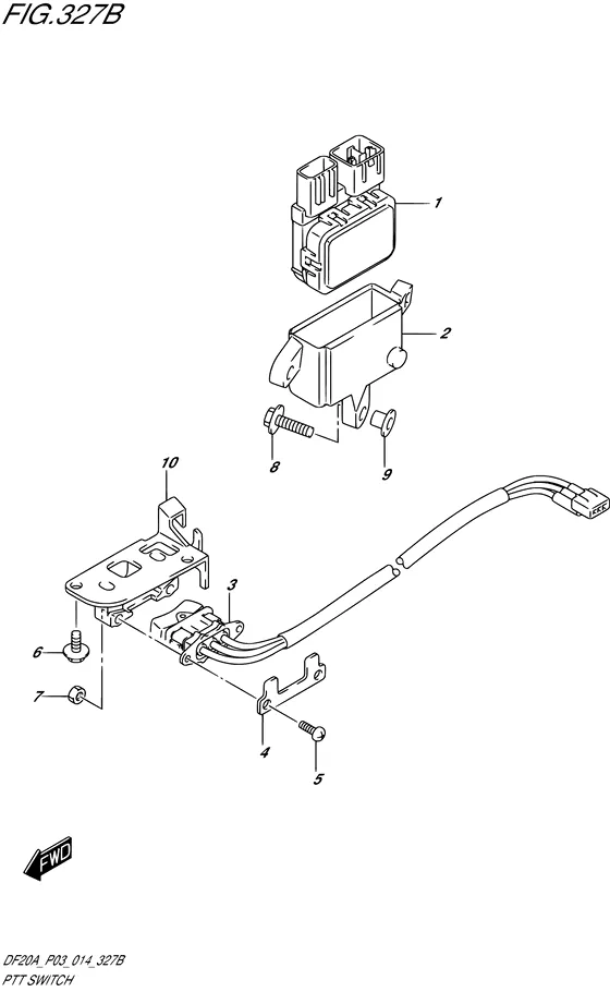 Выключатель PTT ((DF15ATH P03)) для Suzuki DF9.9B S/L; RS/L; TS/L