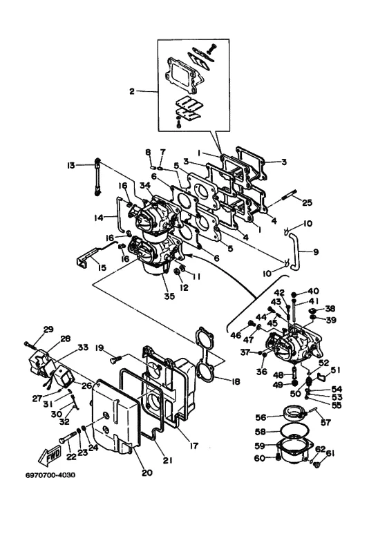 Впускная система для Yamaha 55 MHS/L