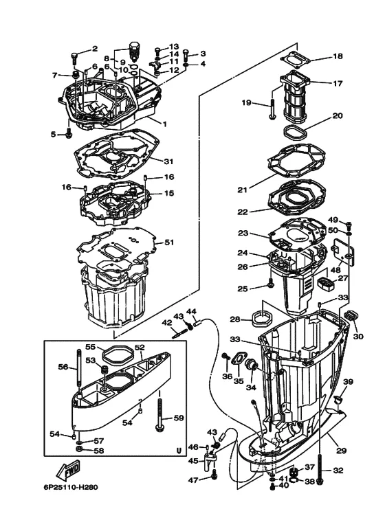 Дейдвуд кронштейн для Yamaha F250 ETX/U