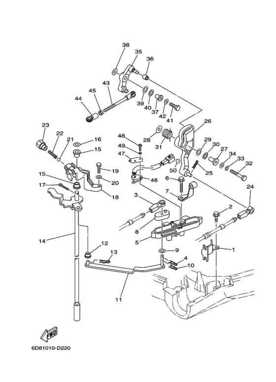 Управление переключением для Yamaha F90 ETL/X