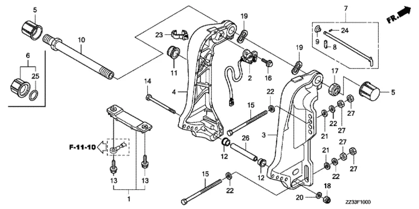 Транцевый кронштейн для Honda 60