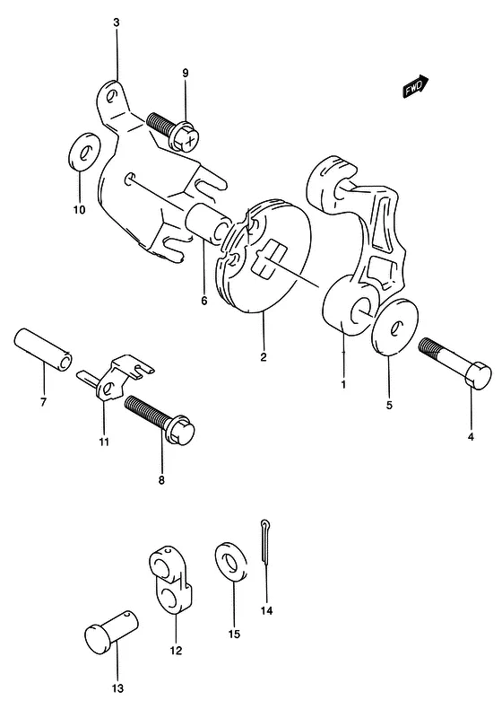 Управление дроссельной заслонкой ((DT25/30:E40); NOTE : REFER TO FIG.15(C- 7) FOR DT25K) для Suzuki DT25 KL