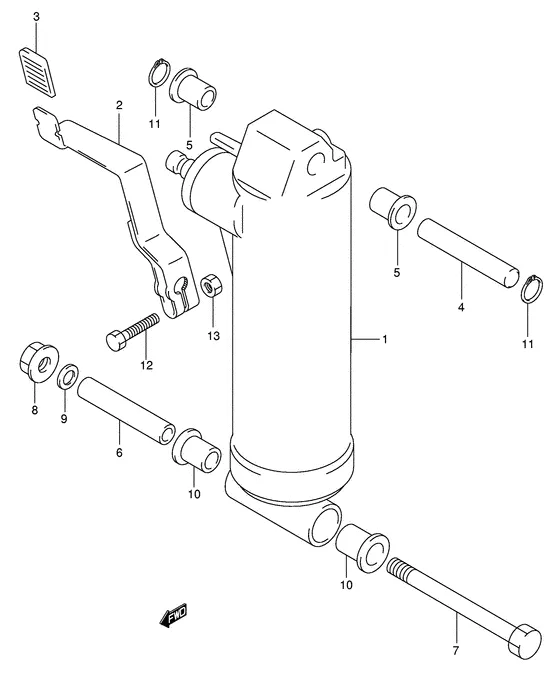 Газовый баллон (Type: qh, wqh model: 99, 00) для Suzuki DF50 (W)QHS/L; (W)TS/L