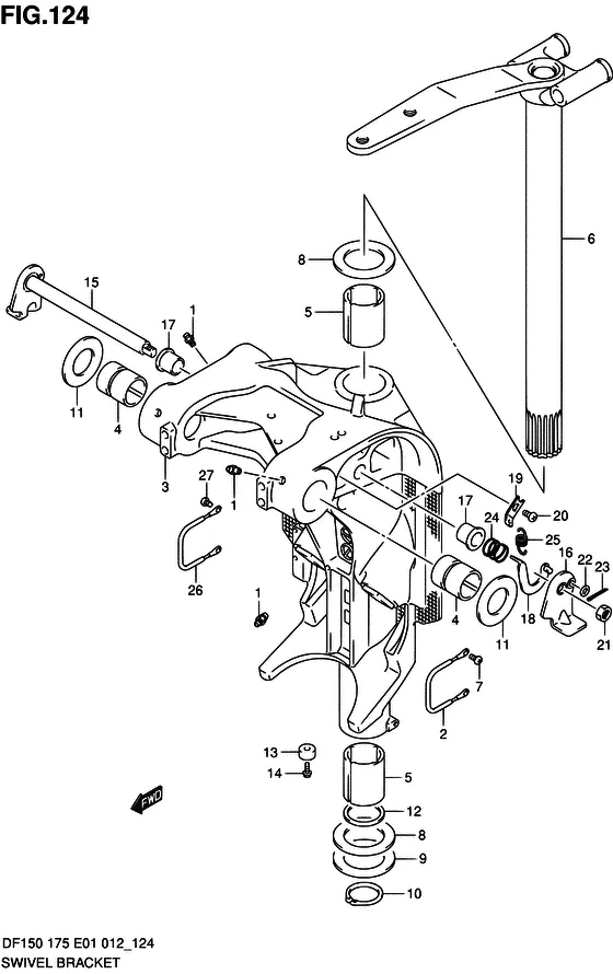 Поворотный кронштейн ((DF175T E01)) для Suzuki DF150 (Z)TL/X