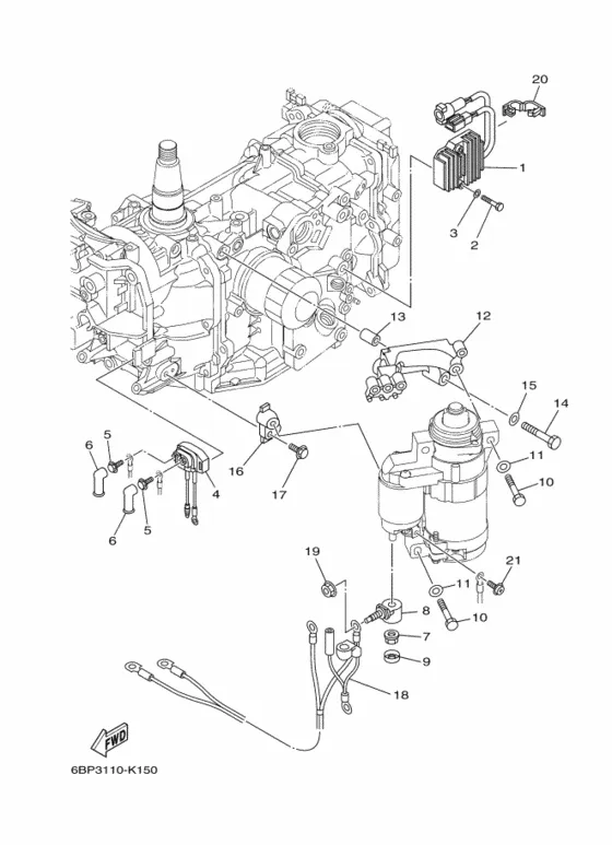 Электрооборудование 3 для Yamaha F25 M(E/W)HTS/L/X
