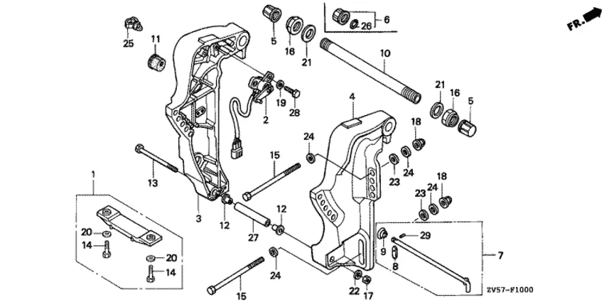 Транцевый кронштейн для Honda 50